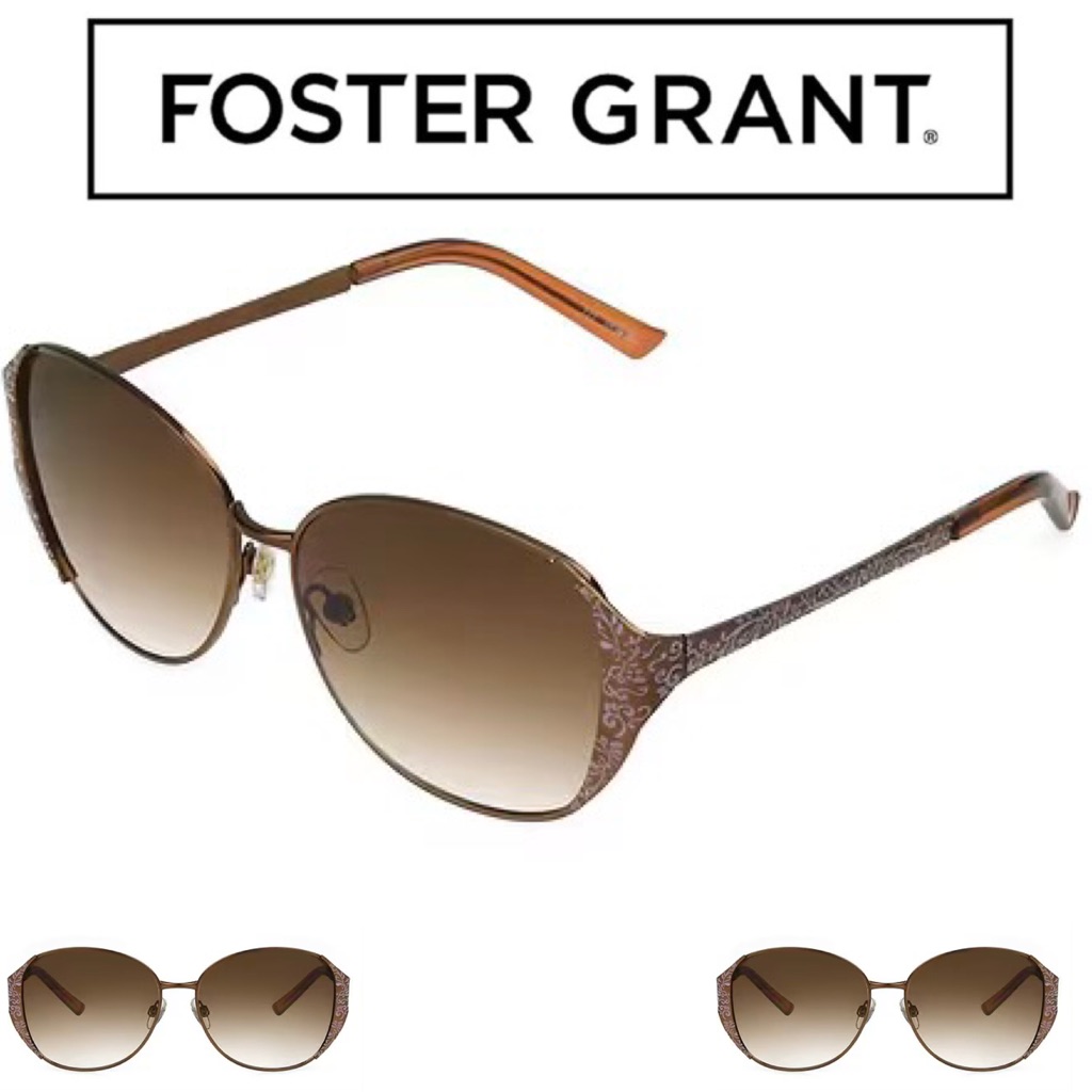 Foster Grant Oversized Fashion Cat Eye Vintage Rose Gold Sunglasses
